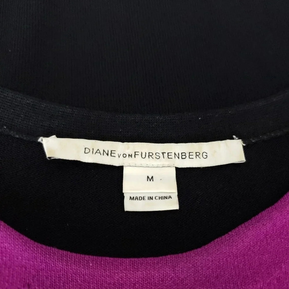 Diane Von Furstenberg Aina Sheath Dress Colorblock 3/4 Sleeve Mini - Picture 5 of 9